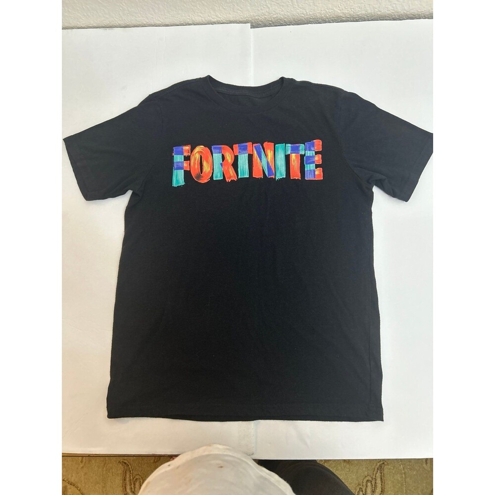 Fortnite Boys Black Graphic Logo T-Shirt Size Large 10/12